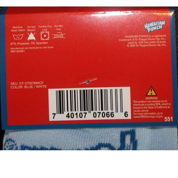 *3/$15* Mens Hawaiian Punch Man Socks - Picture 3 of 3